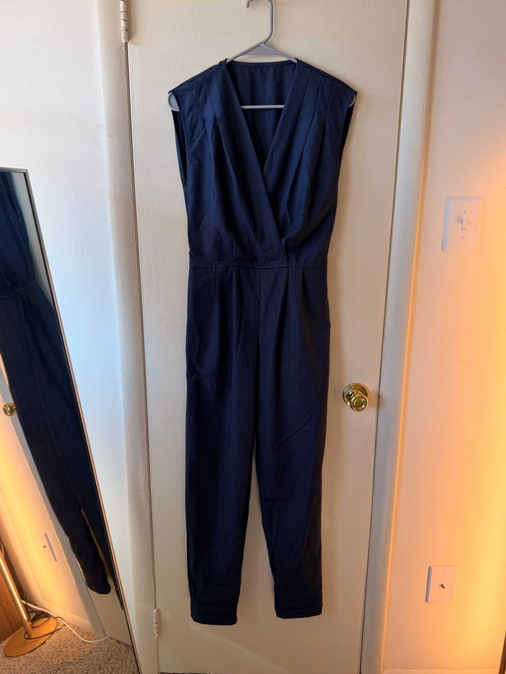 American Apparel Viscose Twill Jumpsuit Navy XS Made in USA